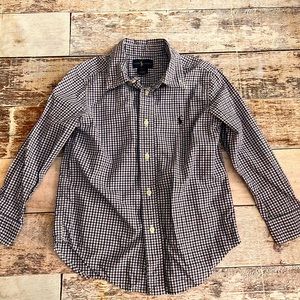 Ralph Lauren Kids Navy and White Plaid Shirt